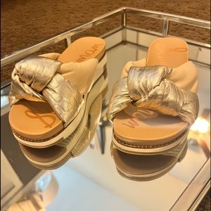 Sam Edelman sandals - gold and cream.  Like new condition